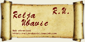 Relja Ubavić vizit kartica